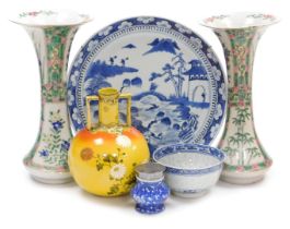 Withdrawn Pre-Sale by Vendor A group of Chinese and Japanese ceramics, Including a Japanese yellow g