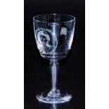 An Orrefors crystal goblet, limited edition number 163/500 commemorating the Right Honourable Margar