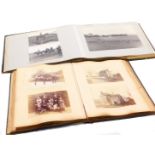 Two Victorian photograph albums, comprising military hunting family and topographical photographs.