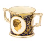A Royal Crown Derby loving cup, limited edition 650 commissioned for the celebration of the re-elect