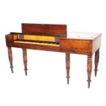 A late 18thC John Broadwood & Son mahogany cased square piano, model no 867, with cross banding, an