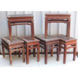 Six Chinese hardwood stools.
