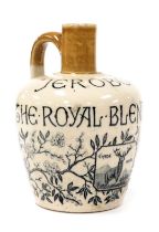 A late 19thC Port Dundas Pottery of Glasgow "Jeroboam" The Royal Blend whisky flagon, two colour sto