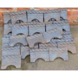 A group of black finish concrete rope twist edging tiles, 16cm high, 23cm wide, 4cm deep. (approx 60