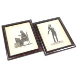 Attributed to I Bruce, a pair of silhouette studies, of the violinist Paganini, and Lord Chancellor