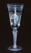 A commemorative toasting goblet by Webb and Corbett, limited edition number 13, full led crystal gob