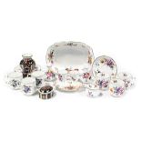 A group of Royal Crown Derby porcelain Derby Posies pattern, comprising an oval dish, six coffee cup