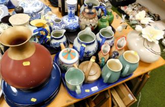 Assorted ceramics, including dinnerwares and Oriental wares, including jugs, plates, vase, etc. (3 t