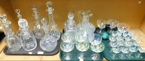 Glassware, including decanters, cut glass, drinking glasses, etc. (3 trays)