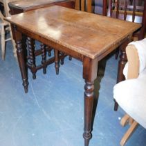 A small oak single tier table.