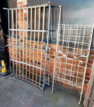 A Victorian metal bed frame, and a vintage bed base. (2)