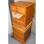 Two small pine three drawer chests and a G-Tech hoover. Lots 1501 to 1590 are available to view and