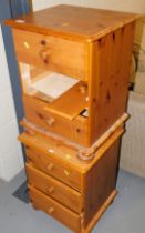 Two small pine three drawer chests and a G-Tech hoover. Lots 1501 to 1590 are available to view and