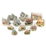 A group of Lilliput Lane and David Winter Cottages, to include Village School, Anne Hathaway's Cotta