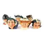 Six Royal Doulton character jugs, comprising Fortune Teller D6503, The Master D6898, Viking D6502, C