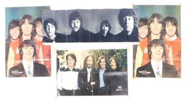 Three Beatles Fan Club posters, to include 1968 souvenir poster, 77cm x 50cm, and a Beatles Daily Ex