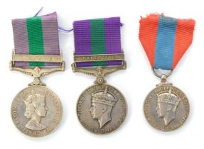 A group of medals, comprising a George VI General Service medal with Palestine bar, named to Cpl ML