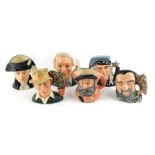 Six Royal Doulton character jugs, comprising Merlin D6536, The Figure Collector D7156, The Gardener