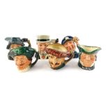 Six Royal Doulton character jugs, comprising Old Salt D6554, Sir Henry Doulton D7057, Rip Van Winkle