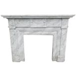 An Adam style fireplace, painted to simulate marble, label to reverse for Rartideals TV/J&R Scenery,