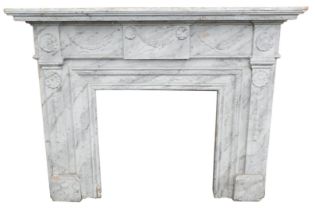 An Adam style fireplace, painted to simulate marble, label to reverse for Rartideals TV/J&R Scenery,