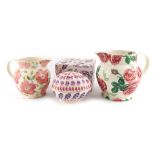 A group of Emma Bridgewater pottery, comprising a trinket box and cover decorated in the Egg and Fea