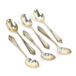 A set of six George V silver teaspoons, each with a tapering handle, Birmingham 1913, 2.83oz.