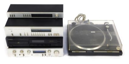 A Pioneer music system, comprising stereo tuner TX-710L, compact disc player PD-4300, stereo amplifi