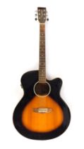 A Tanglewood Guitar Company acoustic guitar, model Evolution, TSJCVES, Serial No MD-08097-YX, 105cm
