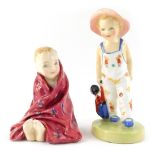 Two Royal Doulton porcelain figures, modelled as This Little Pig HN1793, and another being a child w