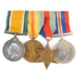 Two World War Two medals, comprising 1914 to 1918, and Victory Medal, named to A E H James, Buoy 1 R