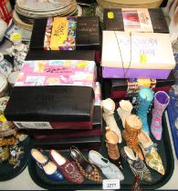 A group of Raine and other miniature collectable shoes, mainly boxed. (1 tray)