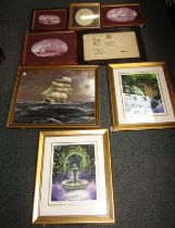 Pictures and prints, to include three H C Owen shipping prints, mirror finish shipping print, After