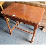 An oak side table.