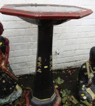 A composition garden bird bath, in Oriental style, 80cm high.