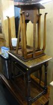 A group of furniture, to include a nest of two tables, oak jardiniere stand, etc. (a quantity)