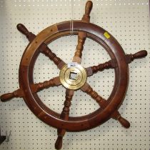 An elm ship's wheel.