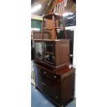 A group of furniture, to include a mahogany side cabinet, two drawers above two cupboards, 85cm high