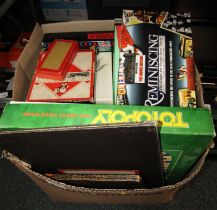 Toys and games, to include Monopoly, Totopoly, Scrabble, and others. (1 box)