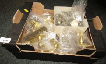 A quantity of brass door handles, window catches, etc. (1 box)