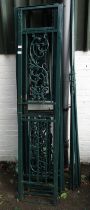 A green metal octagonal pergola, 196cm high.