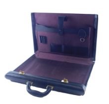 A small black leather Amiet briefcase or documents case.