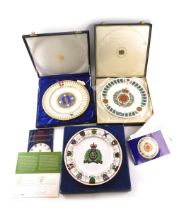 Three commemorative plates, a Spode limited edition plate for Salisbury Cathedral, another for The R