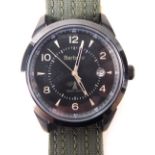 A Barbour gent's wristwatch, with a Swiss movement, Beacon Brand, in a black case, water resistant,