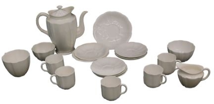 A Royal Crown Derby coffee set, comprising coffee pot, milk jug, two sugar bowls, large breakfast cu