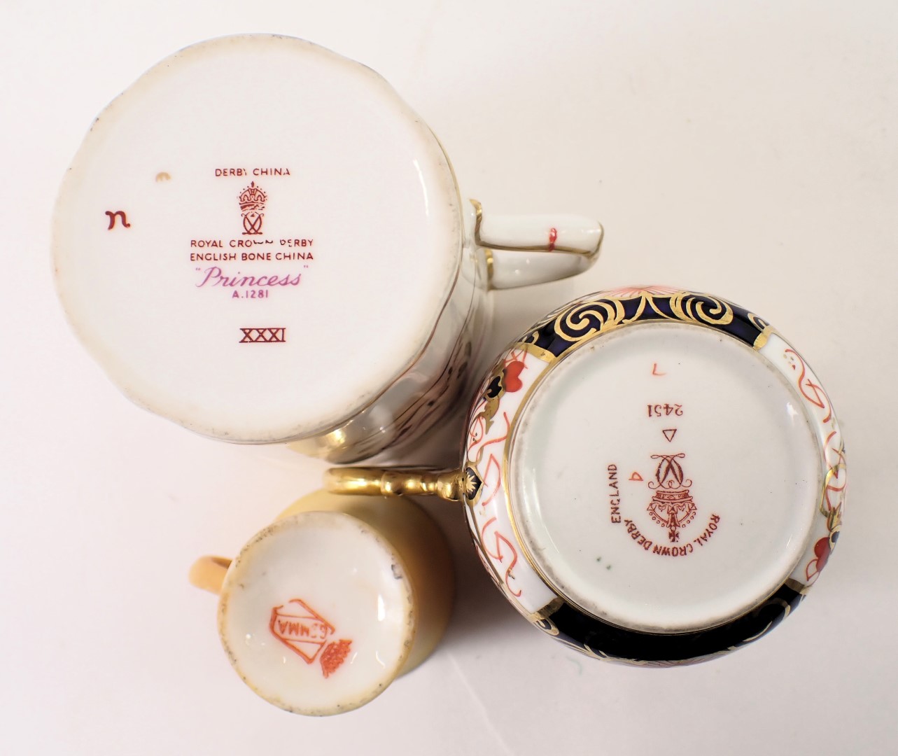 A group of 19thC and later ceramics, comprising a blush ivory style miniature cup and saucer, a Wedg - Image 3 of 3