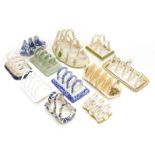 A quantity of toast racks, makers to include Spode, Royal Doulton Countess, Meakin, Bewley, Booths R