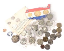 American coins, to include an 1879 silver dollar, with brooch mount, etc.