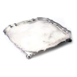 A Walker and Hall George V silver salver, with a fluted square border, Sheffield 1926, 12.5oz, 21cm