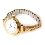 A Rone 9ct cased ladies wristwatch, with a cream numeric dial with second dial, 1.5cm diameter, on e